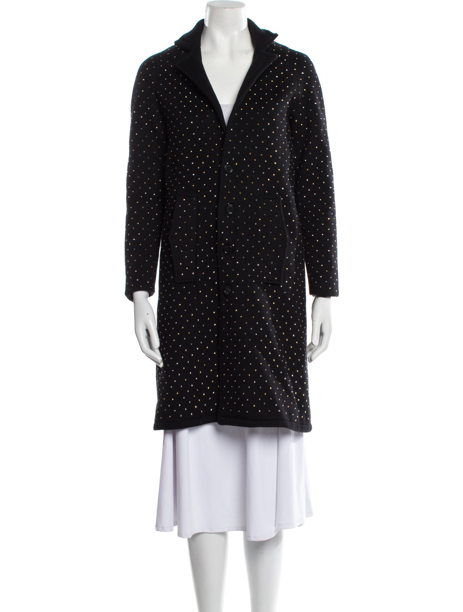 Nour Hammour Polka Dot Print Coat