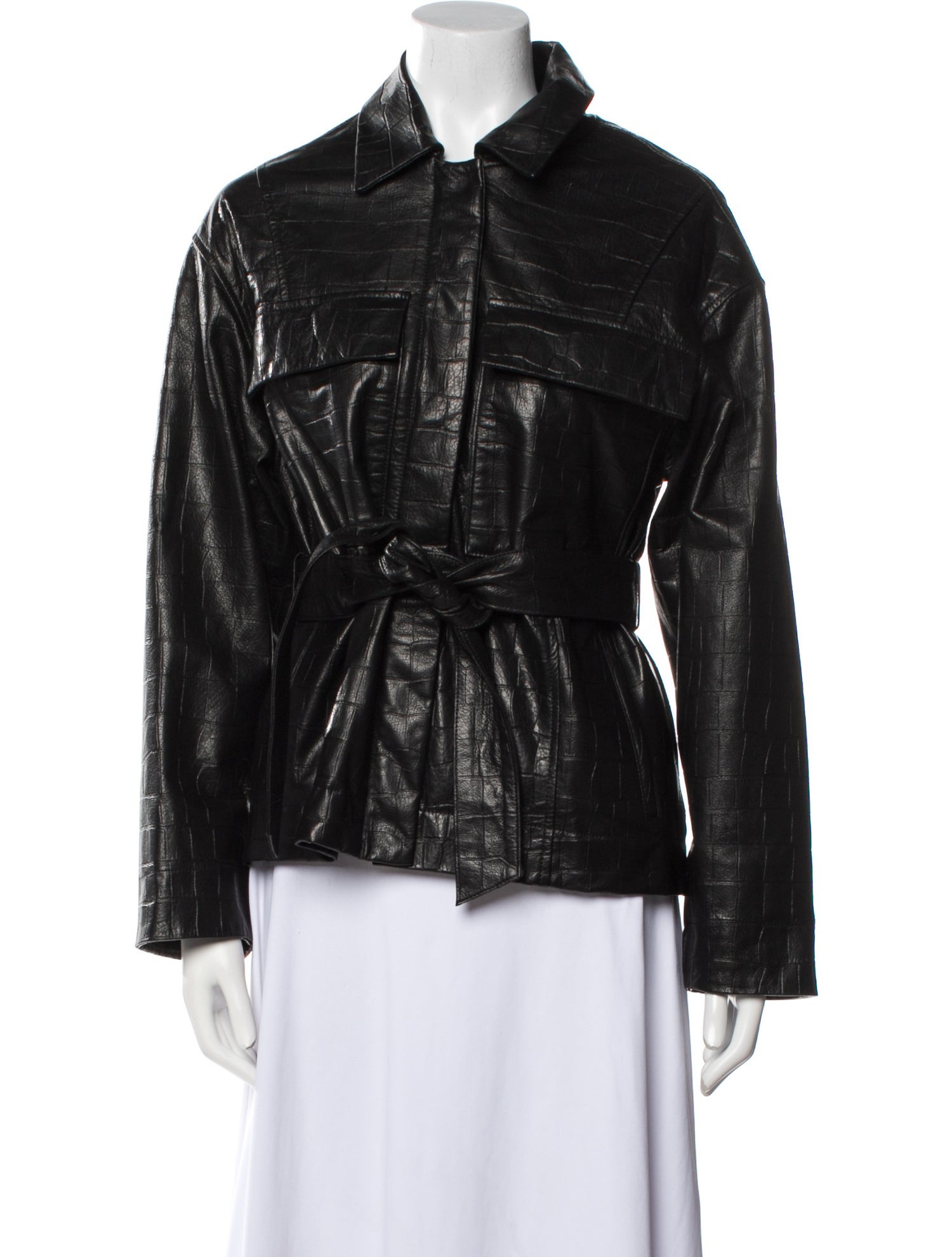 Nour Hammour Leather Biker Jacket