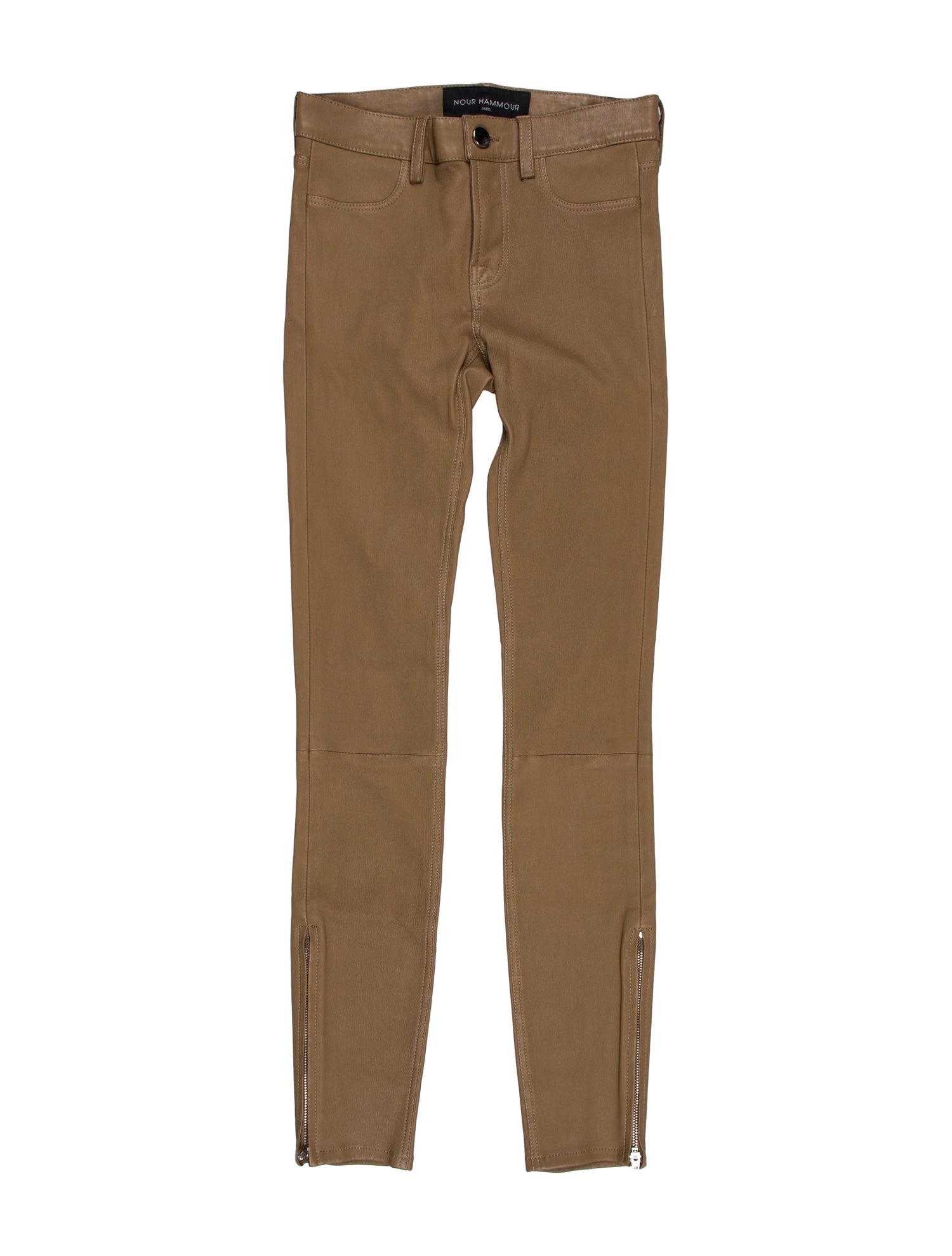 Nour Hammour Leather Skinny Leg Pants