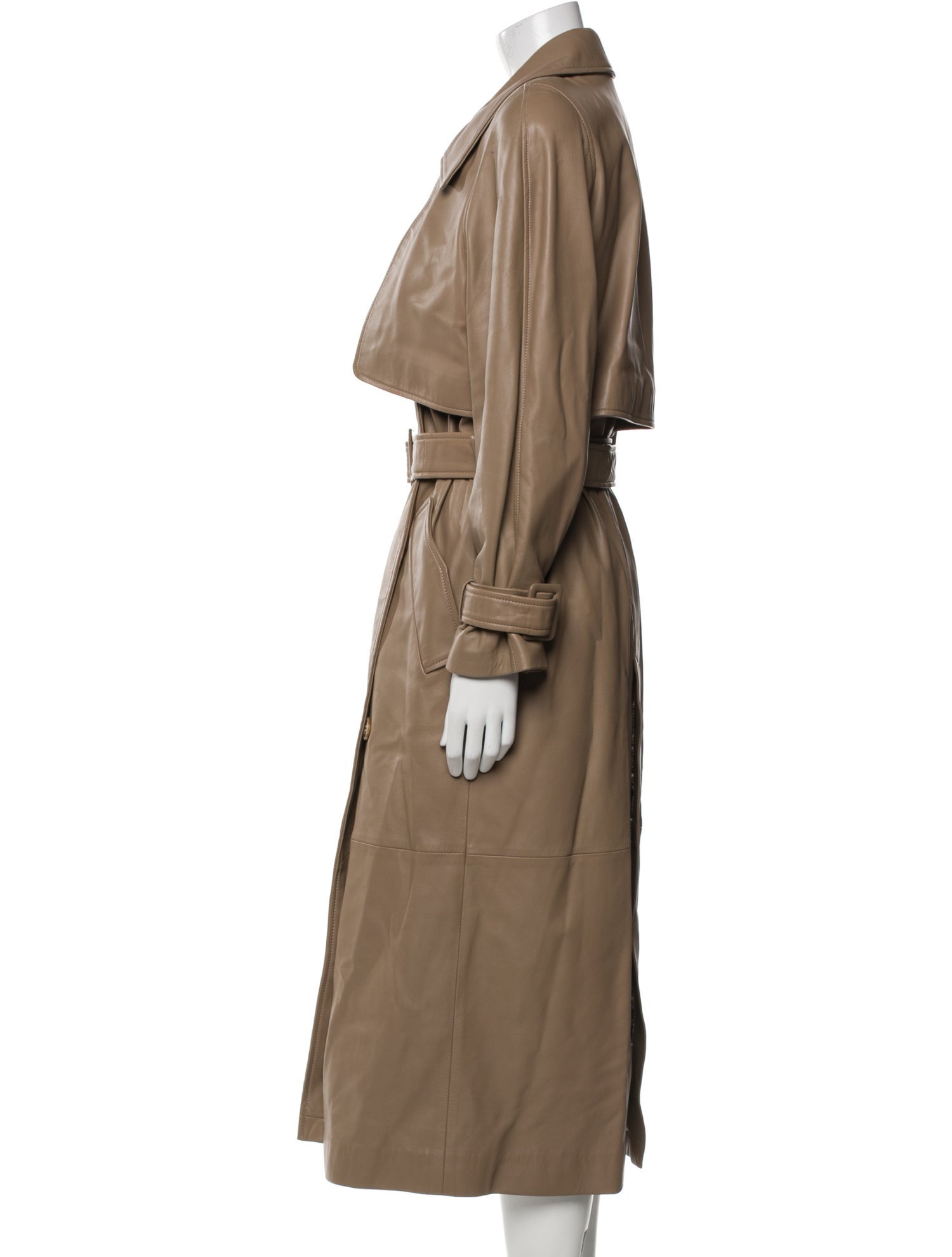 Nour Hammour Leather Trench Coat