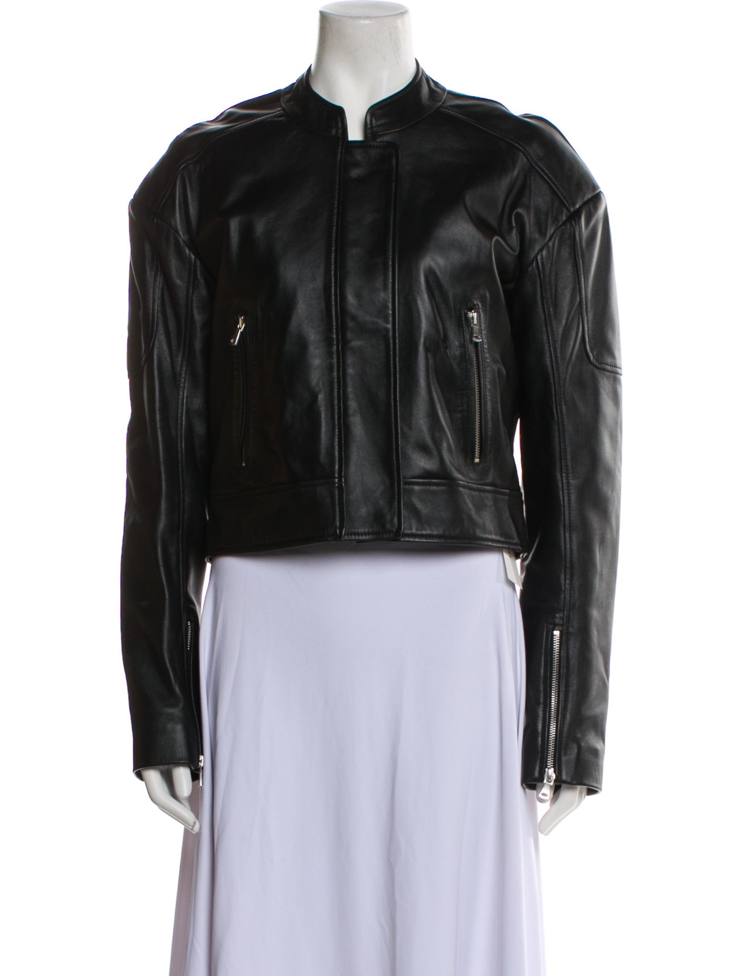 Nour Hammour Leather Biker Jacket