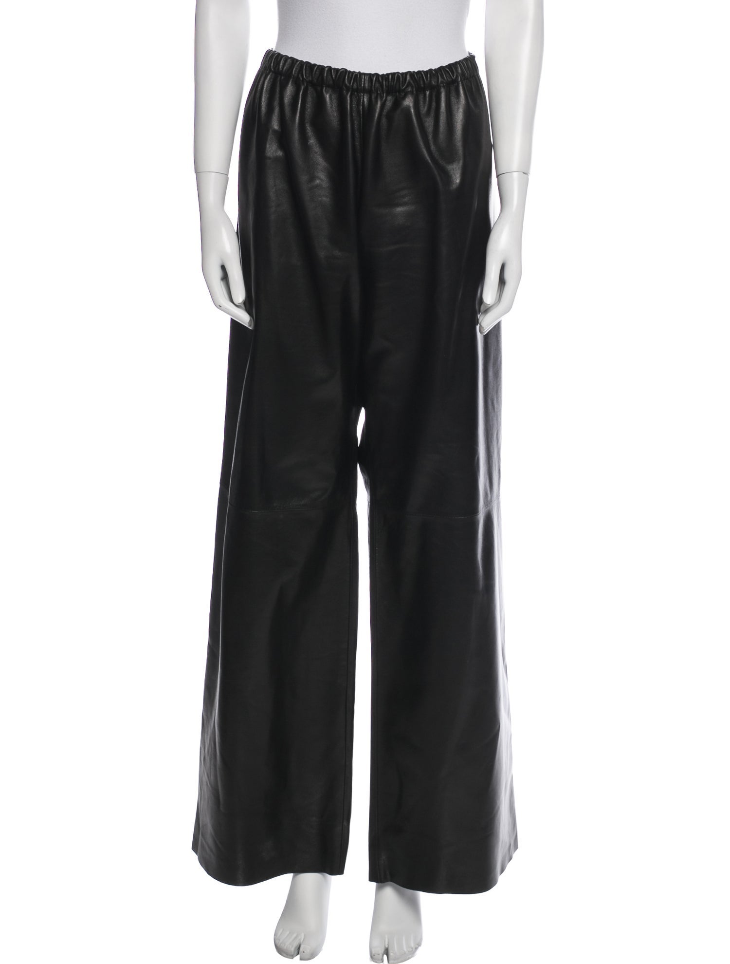 Nour Hammour Lambskin Wide Leg Pants