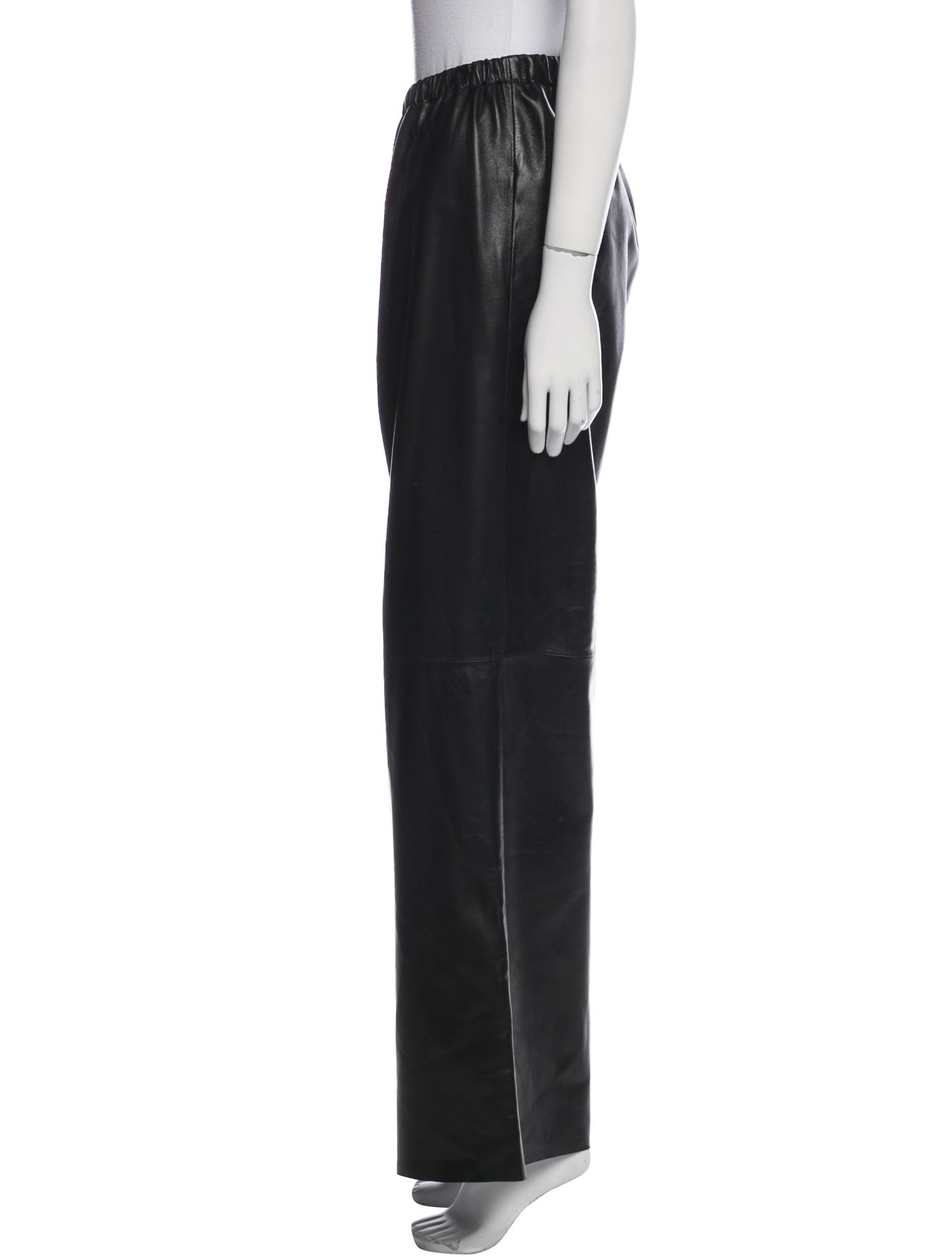 Nour Hammour Lambskin Wide Leg Pants