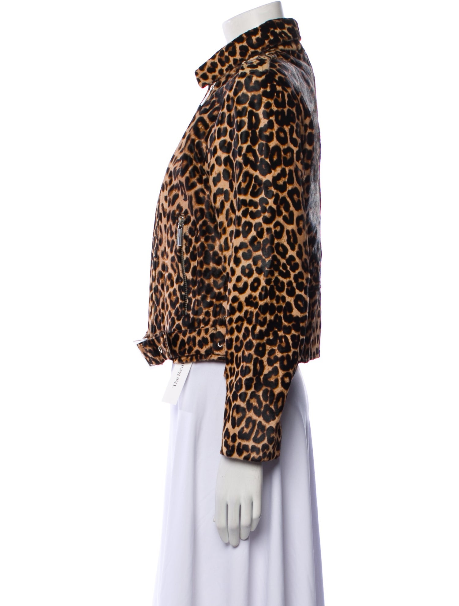 Nour Hammour Fur Animal Print Utility Jacket