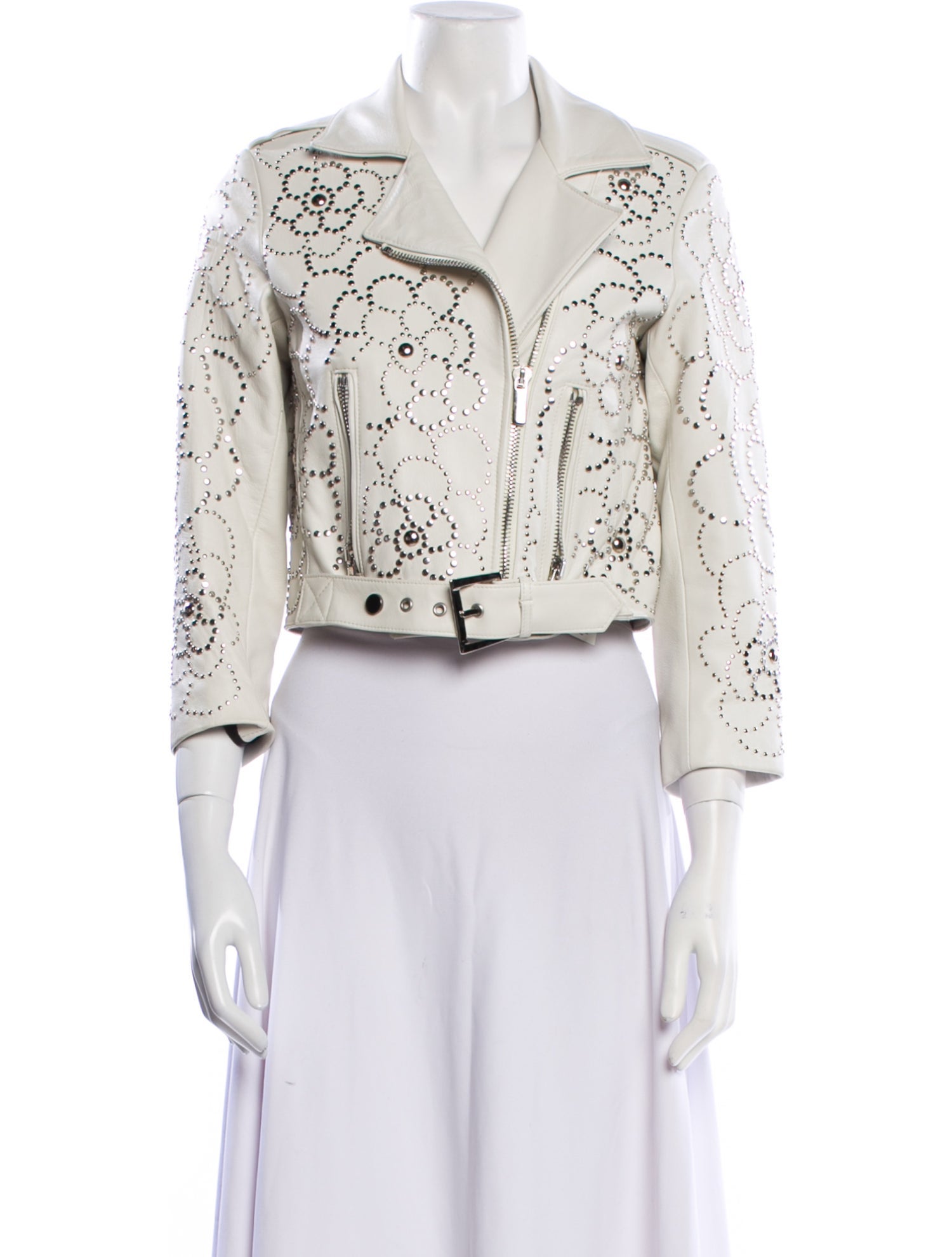Nour Hammour Lambskin Floral Print Jacket