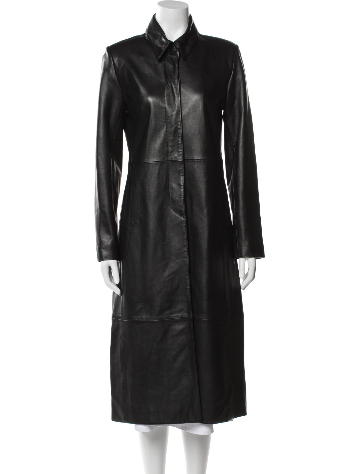 Nour Hammour Leather Trench Coat