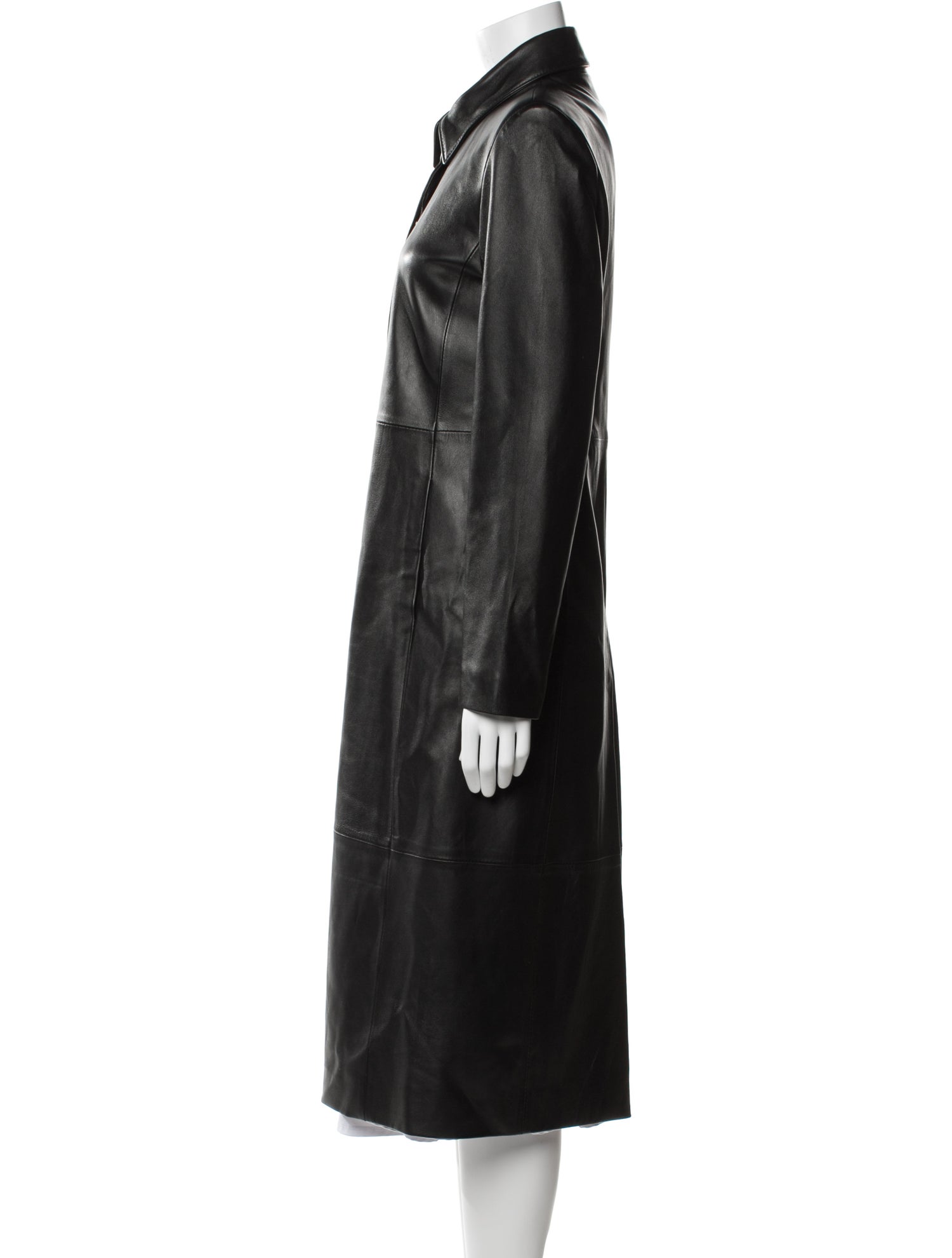 Nour Hammour Leather Trench Coat