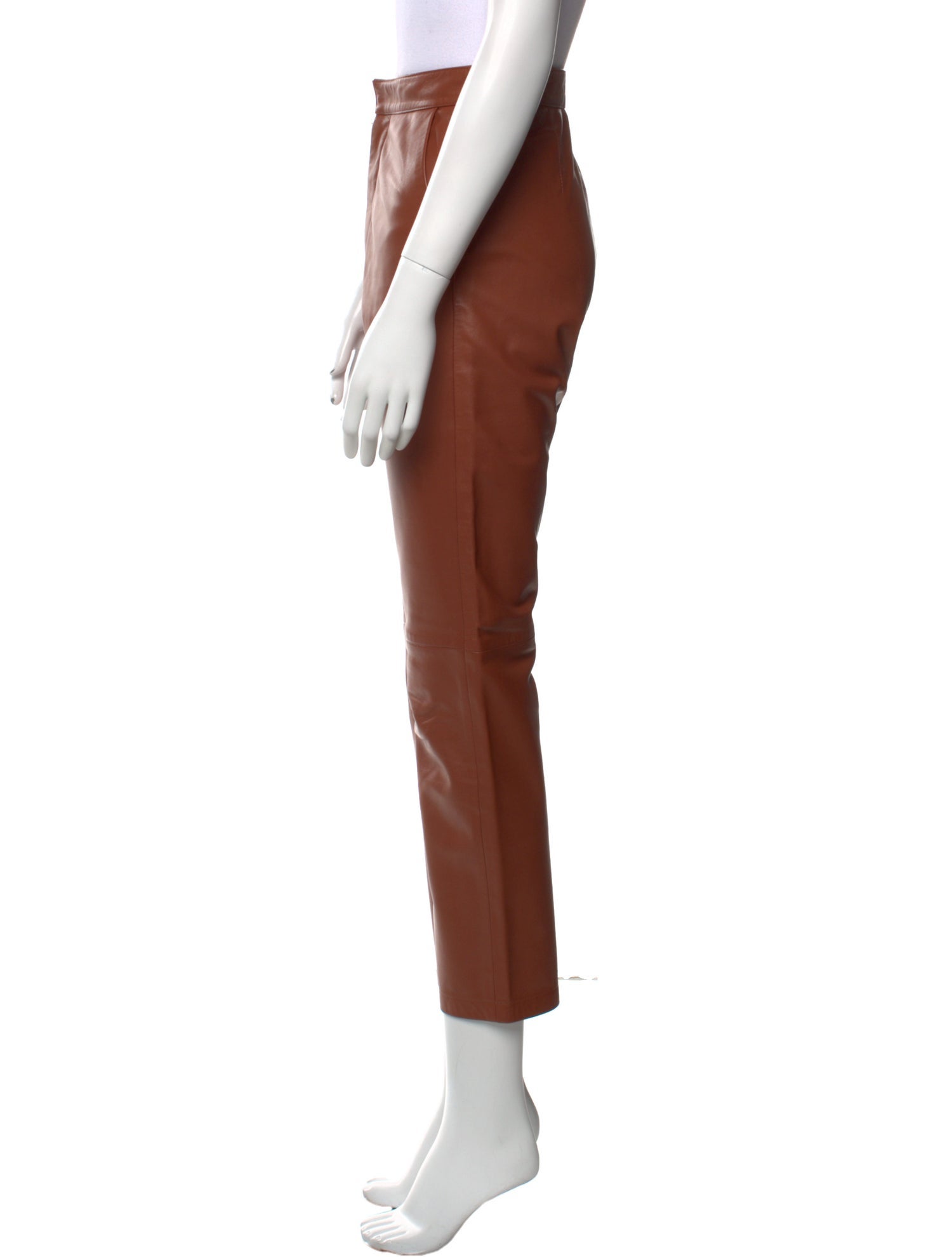 Nour Hammour Lambskin Straight Leg Pants