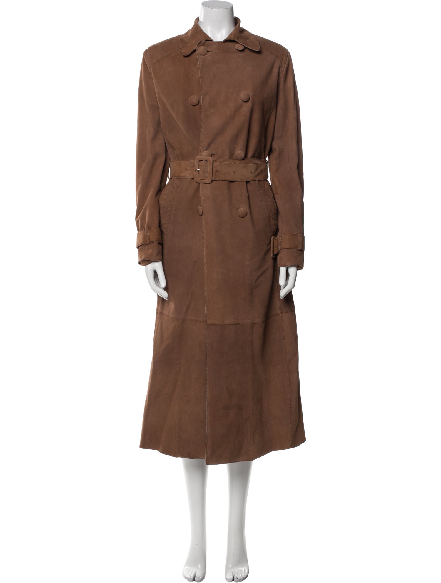 Nour Hammour Suede Trench Coat