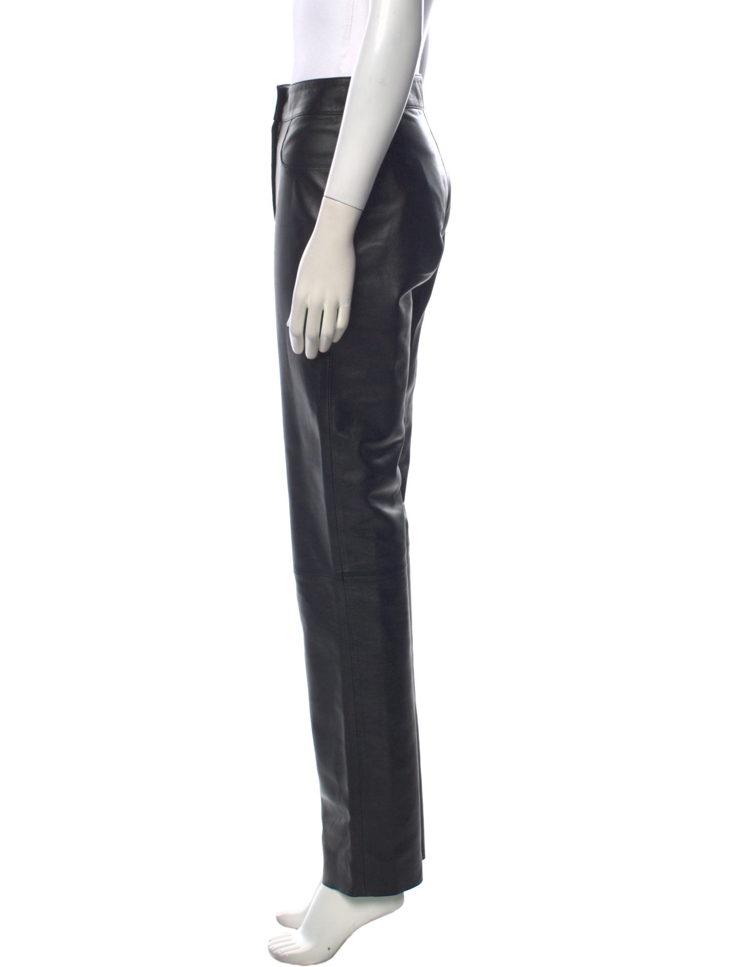 Nour Hammour Lambskin Straight Leg Pants