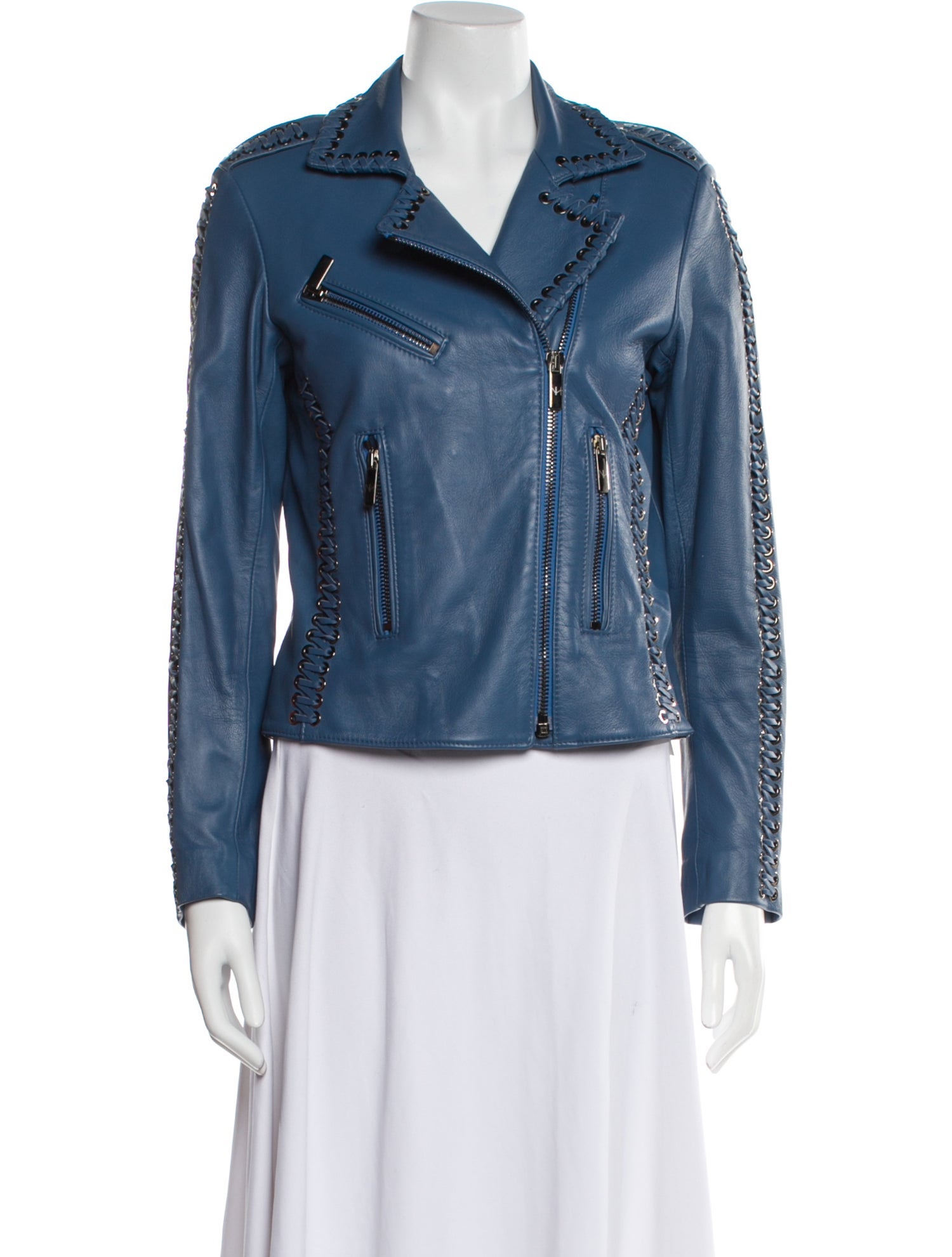 Nour Hammour Leather Biker Jacket