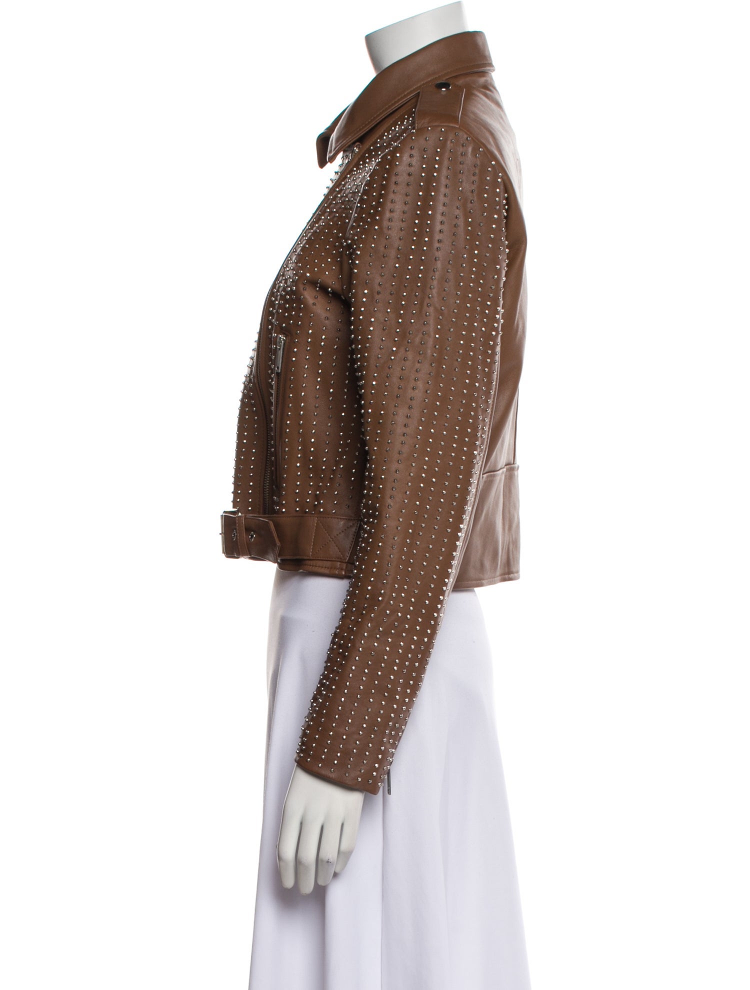 Nour Hammour Lambskin Striped Jacket