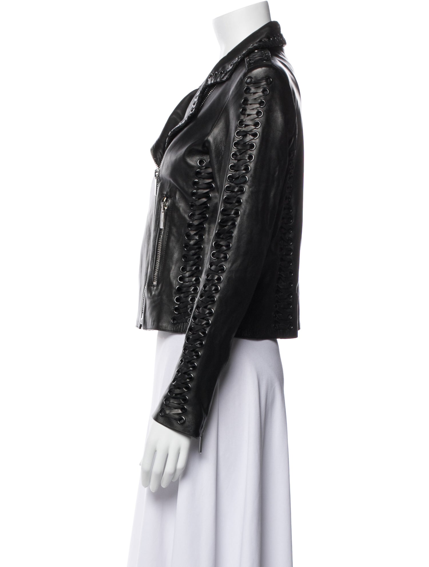 Nour Hammour Leather Biker Jacket