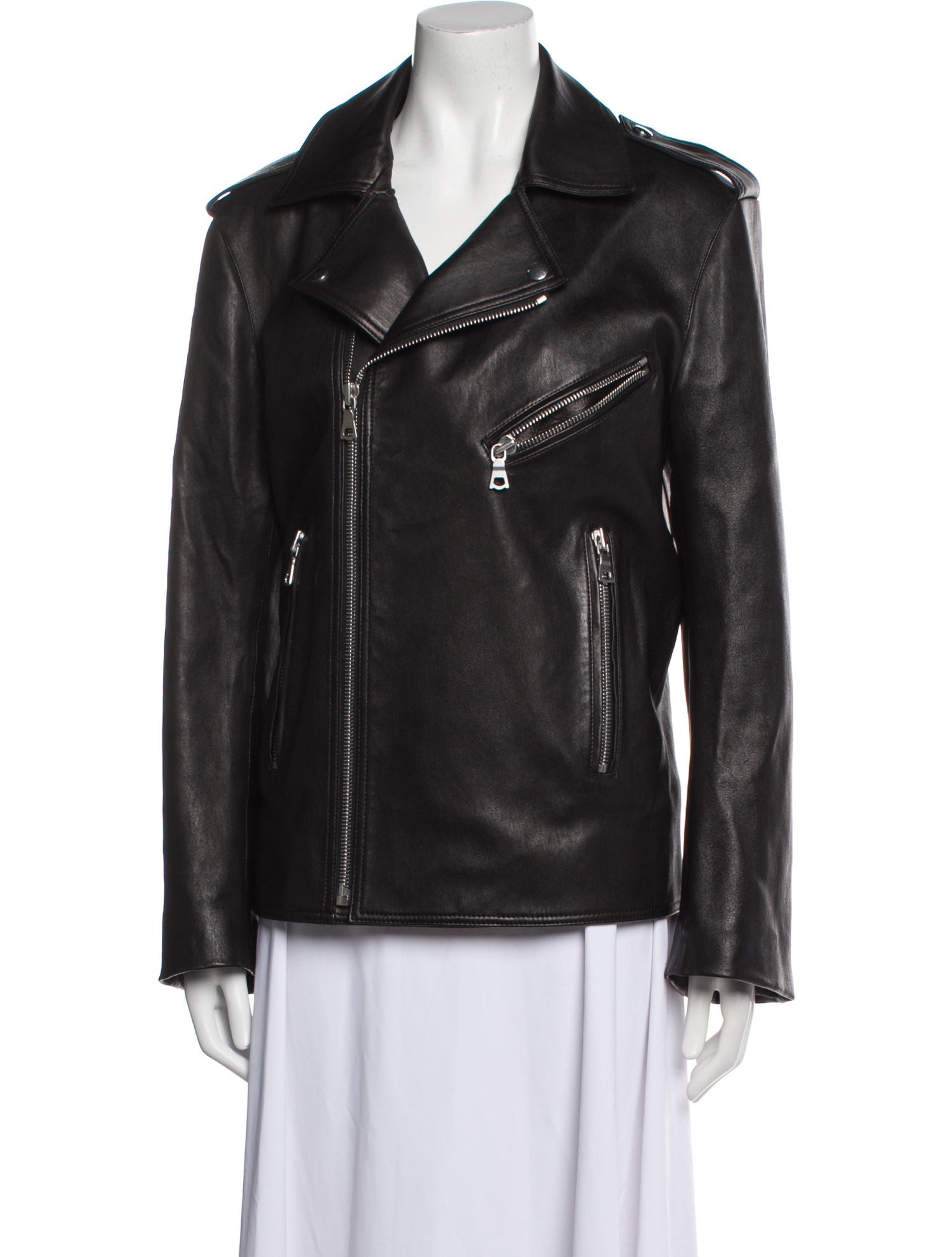 Nour Hammour Leather Biker Jacket