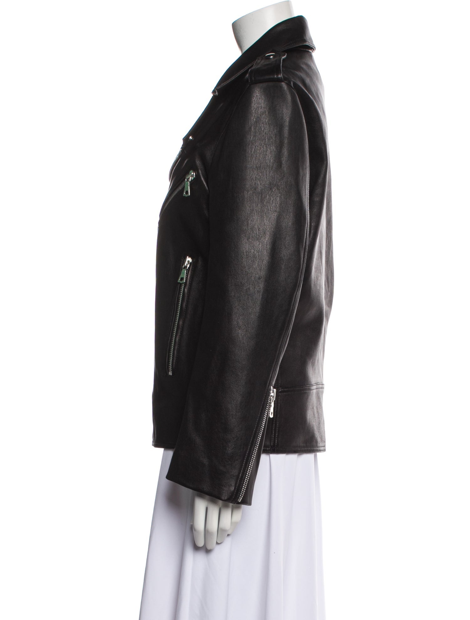Nour Hammour Leather Biker Jacket