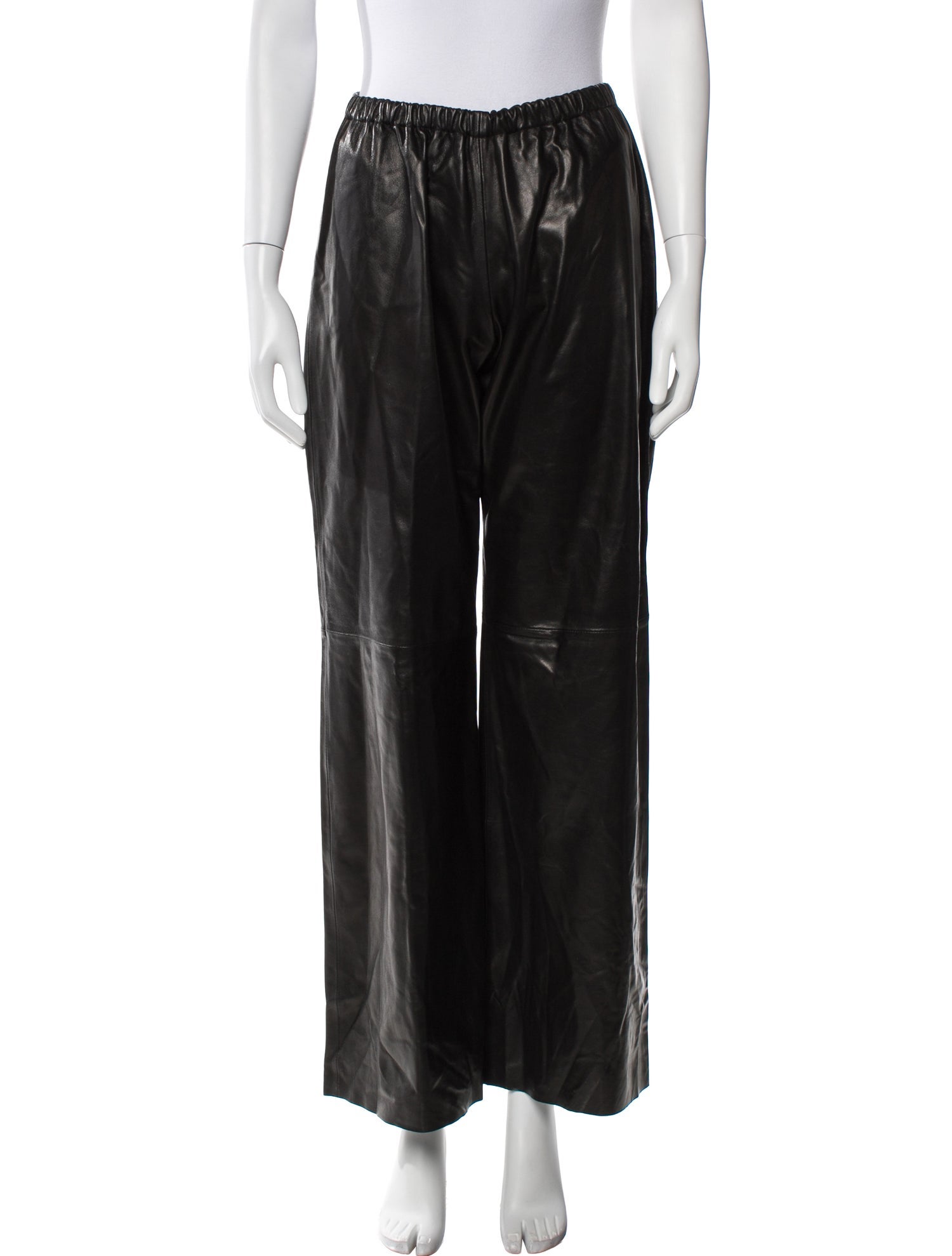 Nour Hammour Lambskin Wide Leg Pants