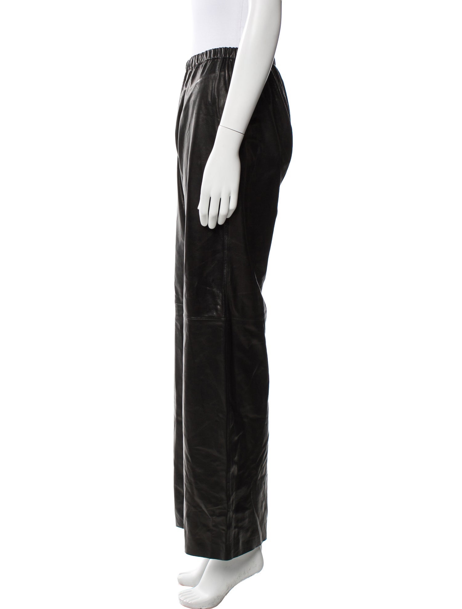 Nour Hammour Lambskin Wide Leg Pants