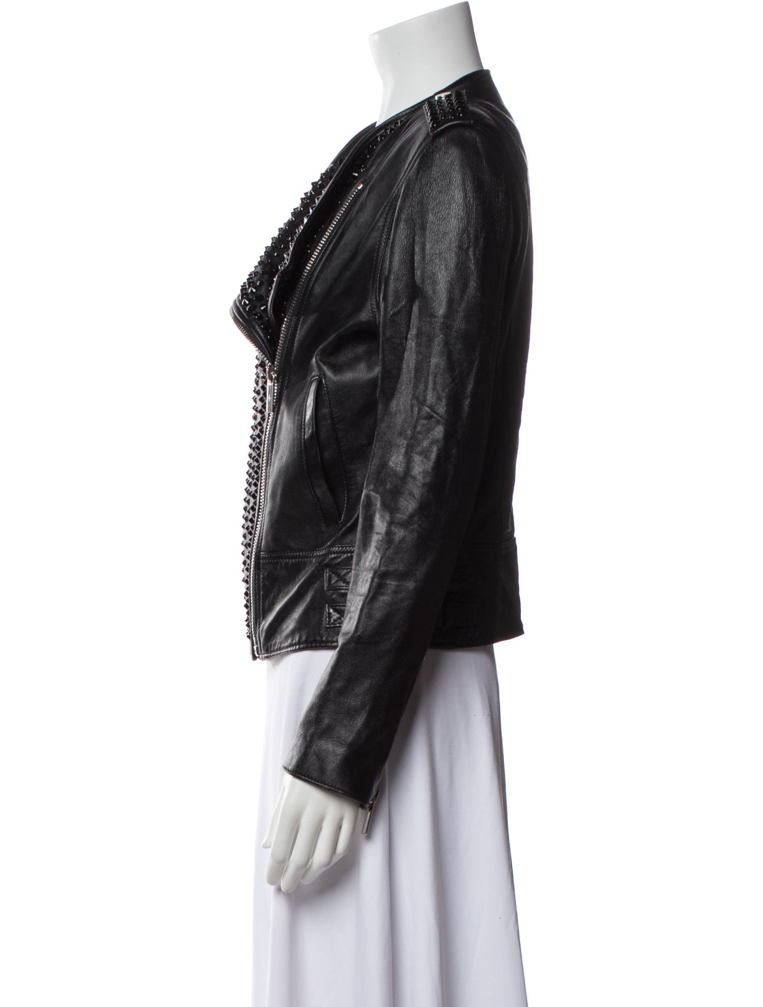 Nour Hammour Leather Biker Jacket