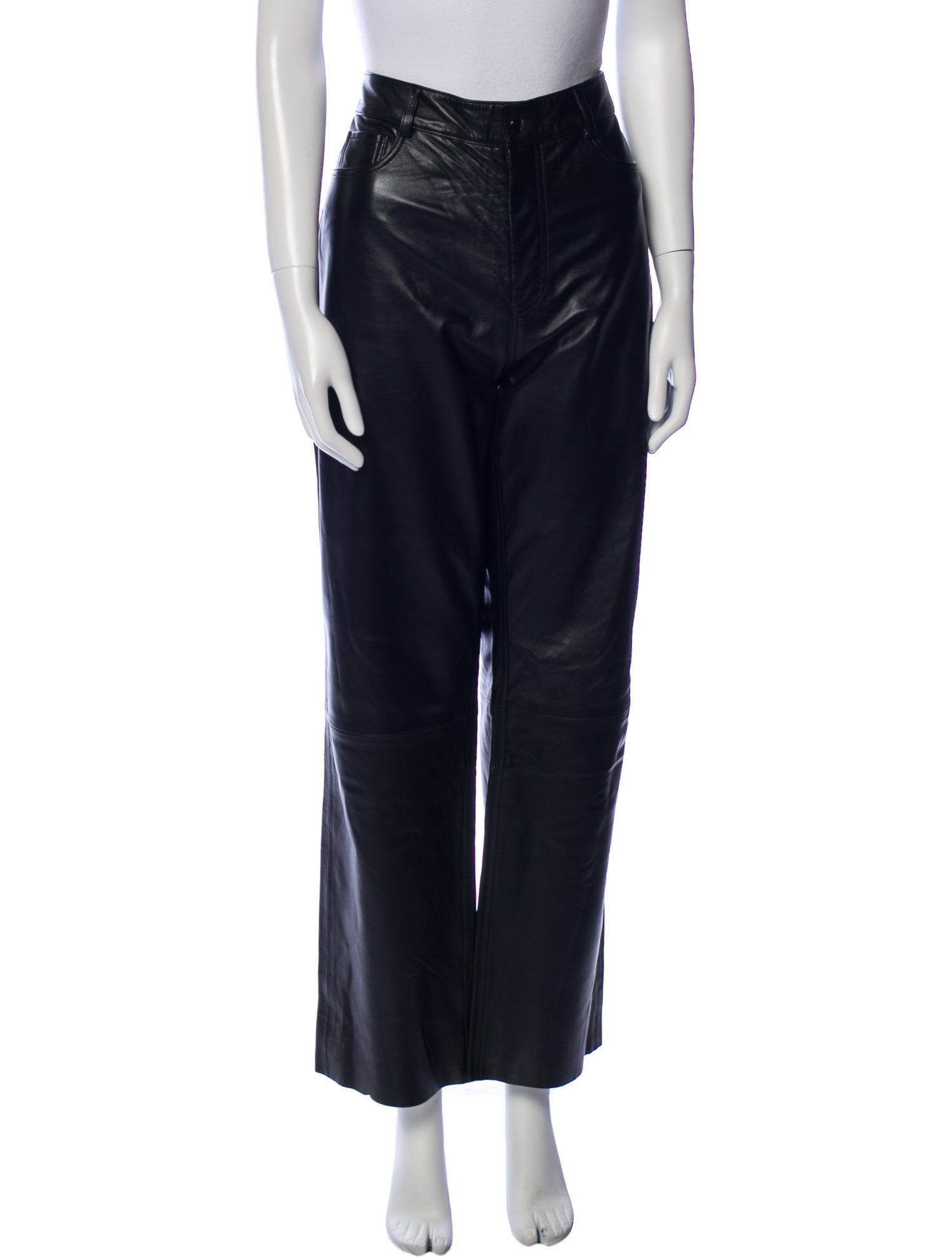Nour Hammour Lamb Leather Straight Leg Pants