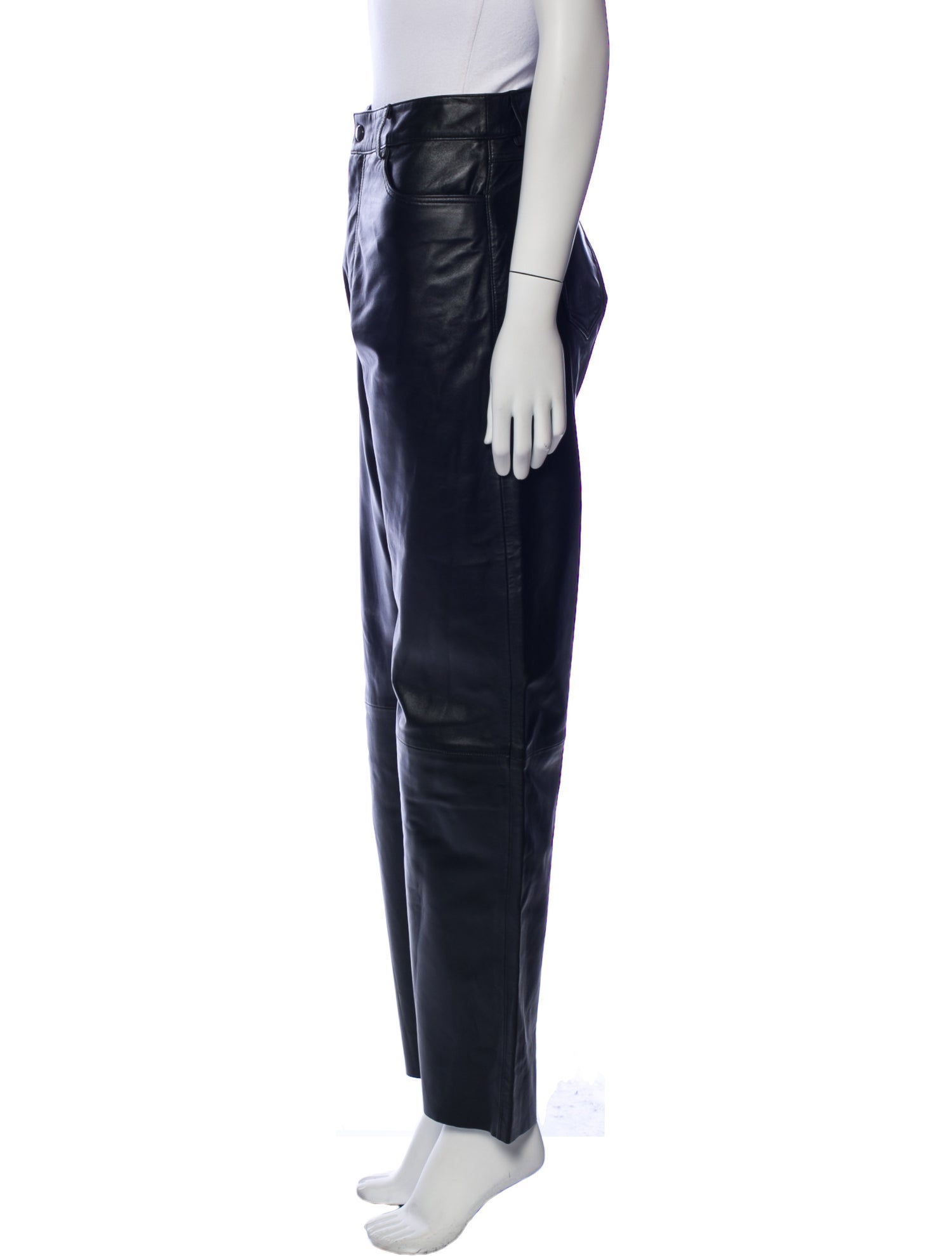 Nour Hammour Lamb Leather Straight Leg Pants