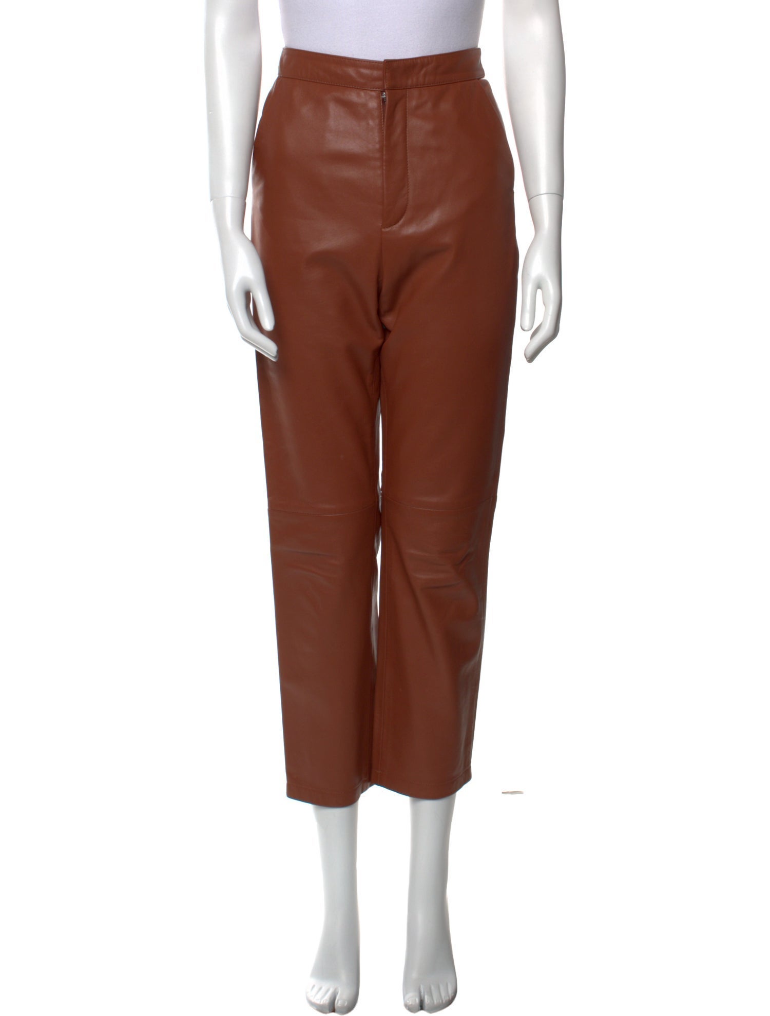 Nour Hammour Lambskin Straight Leg Pants