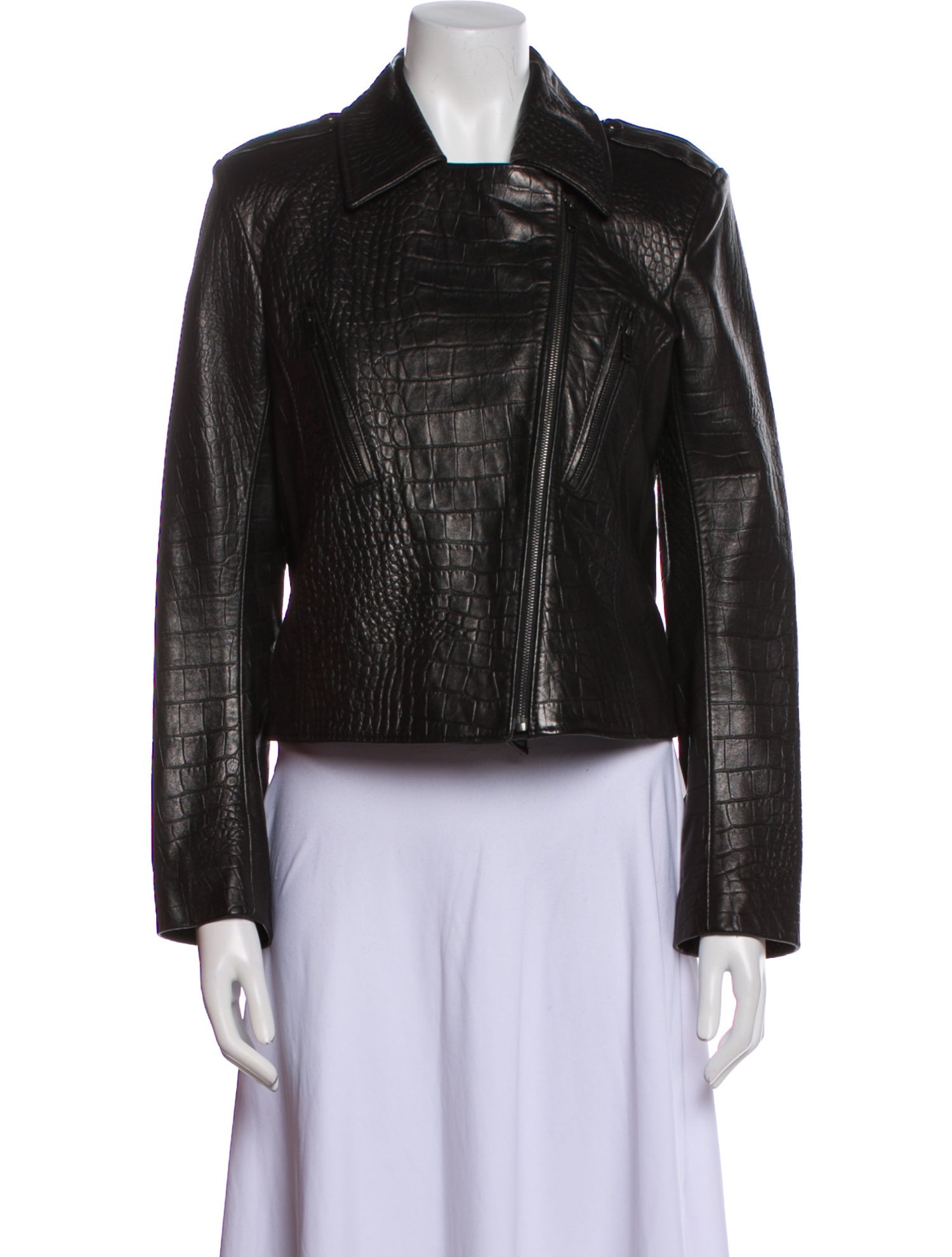 Nour Hammour Leather Biker Jacket
