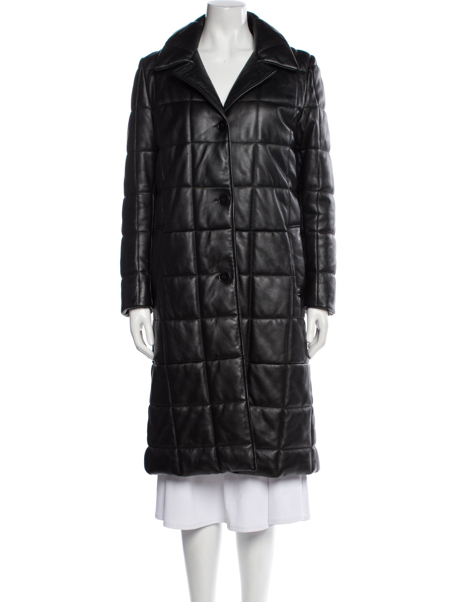 Nour Hammour Quilted Leather Coat