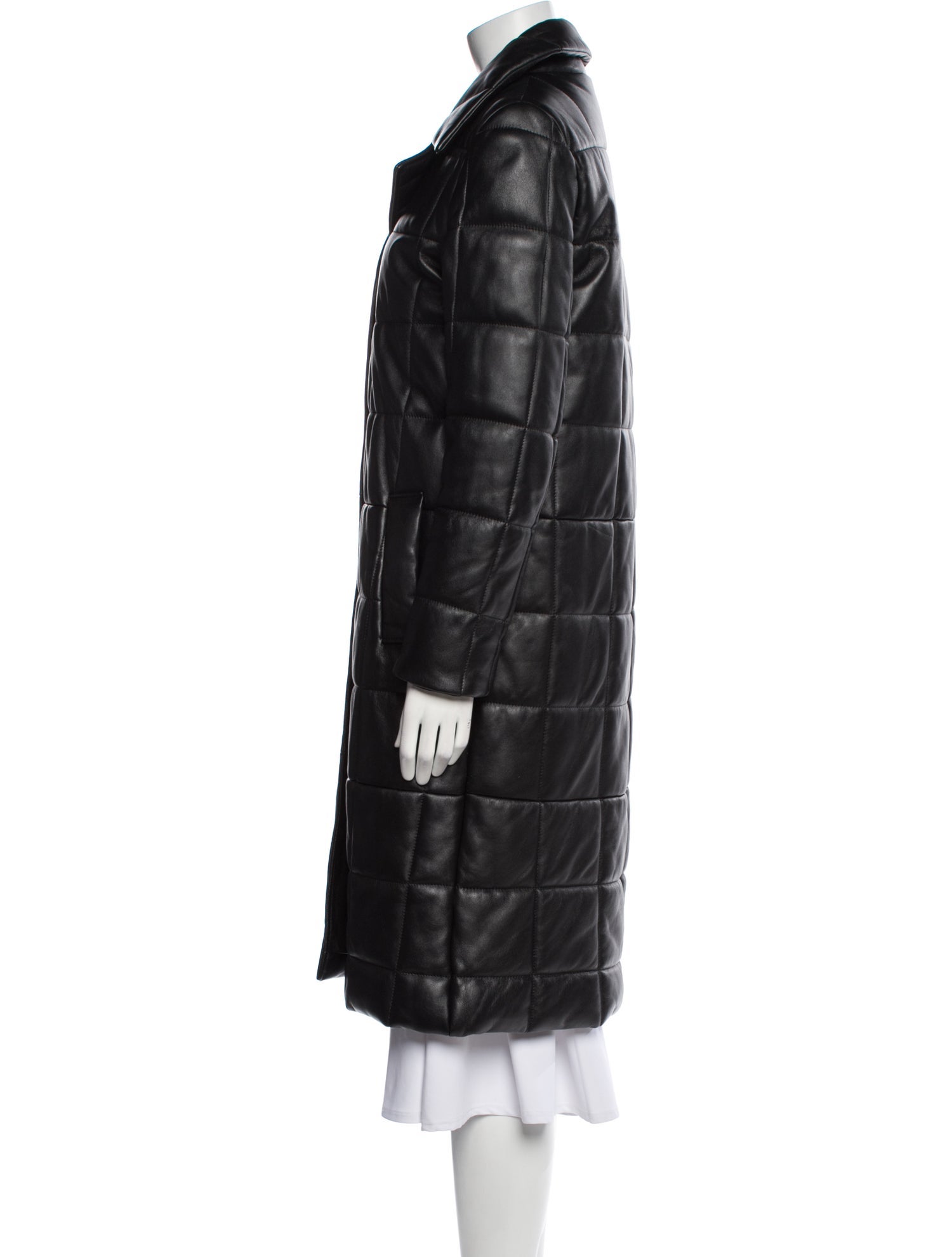Nour Hammour Quilted Leather Coat