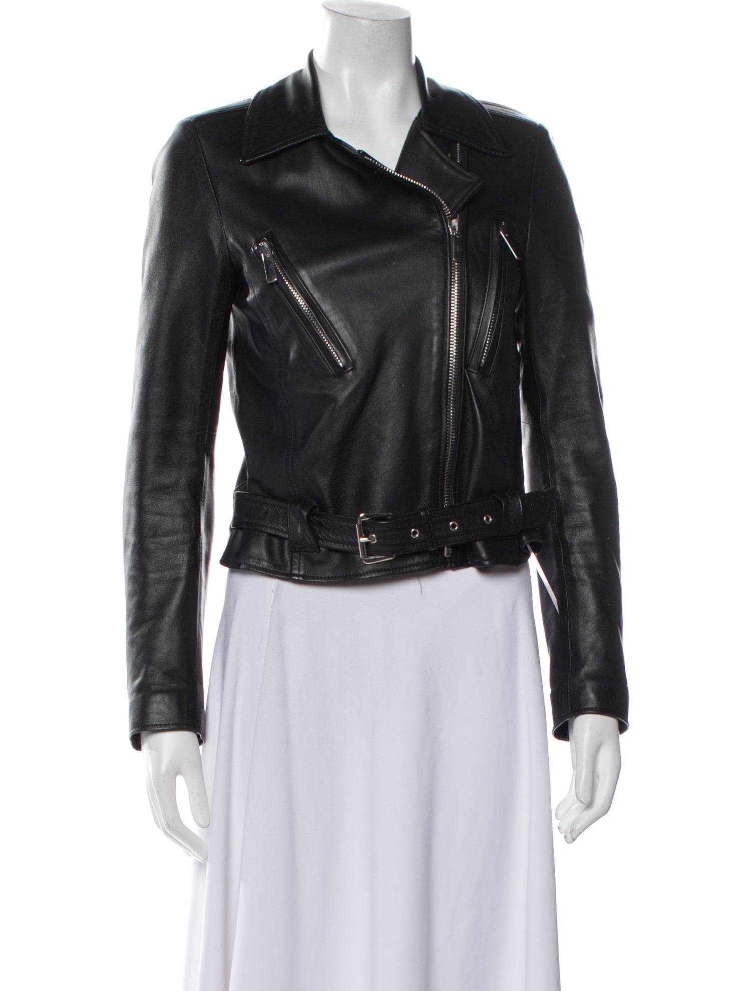 Nour Hammour Leather Biker Jacket