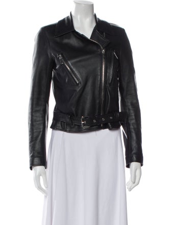 Nour Hammour Leather Biker Jacket