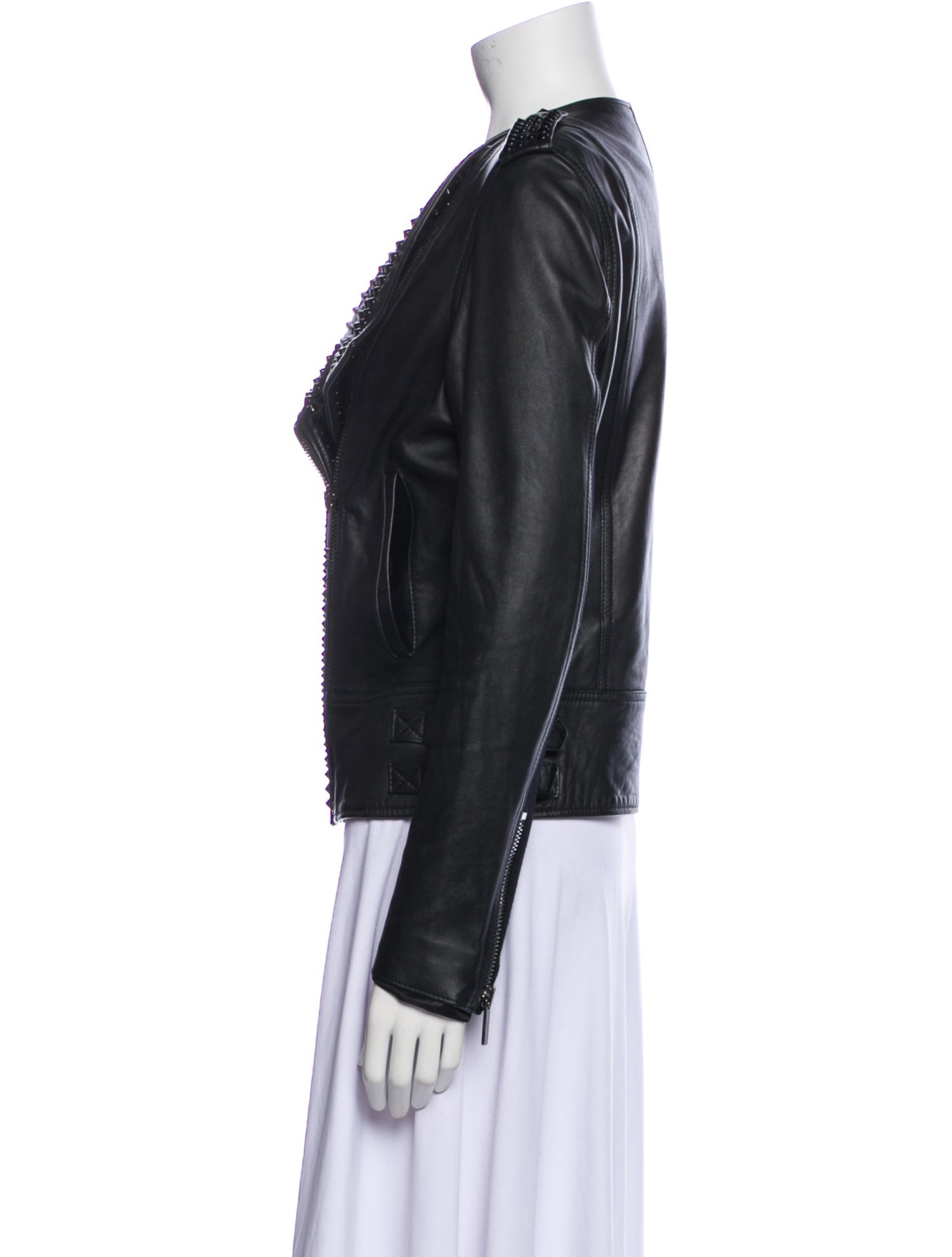 Nour Hammour Leather Biker Jacket