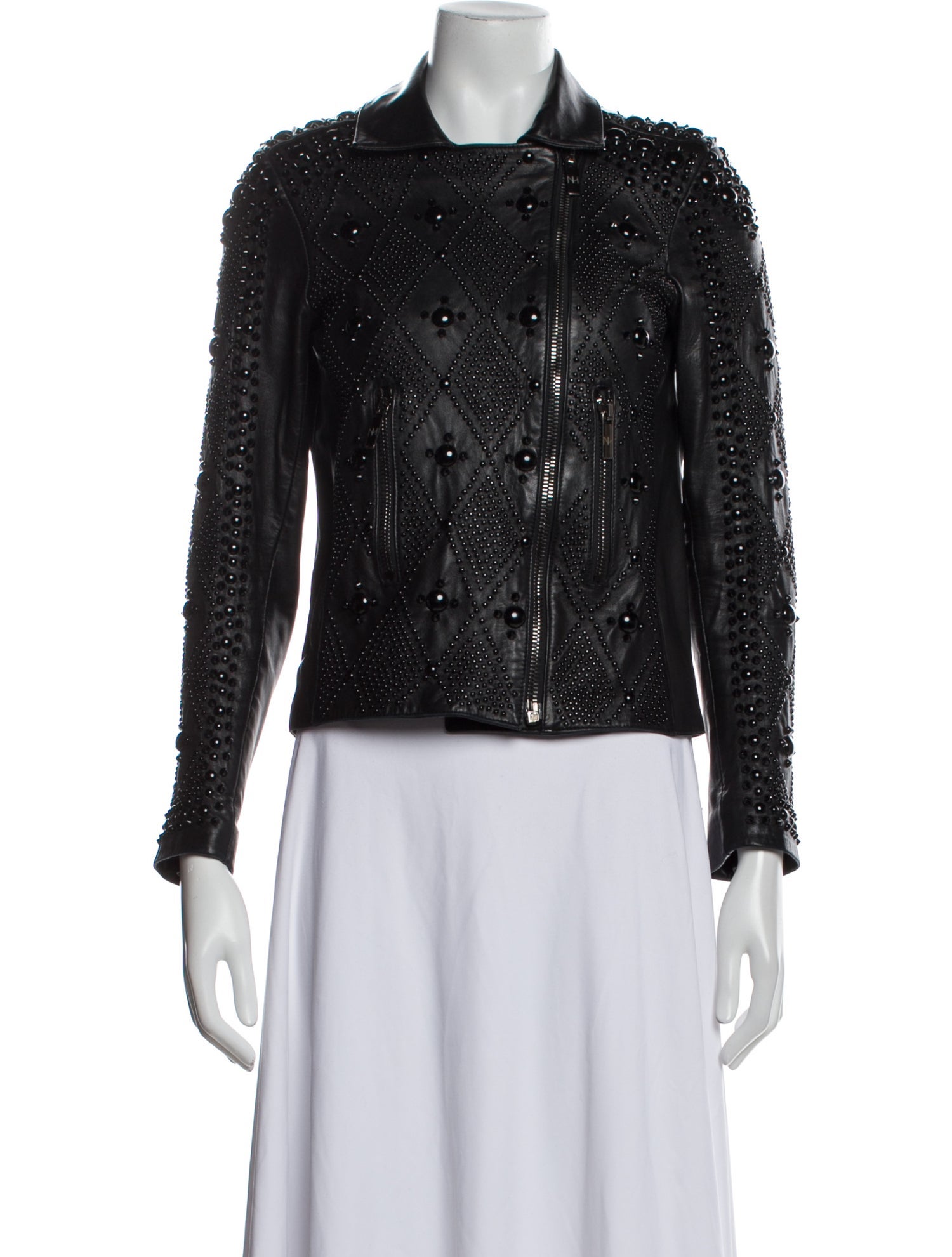 Nour Hammour Lambskin Printed Jacket