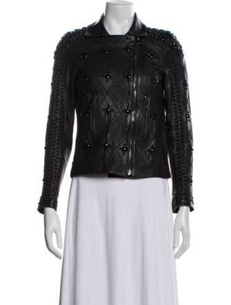 Nour Hammour Lambskin Printed Jacket