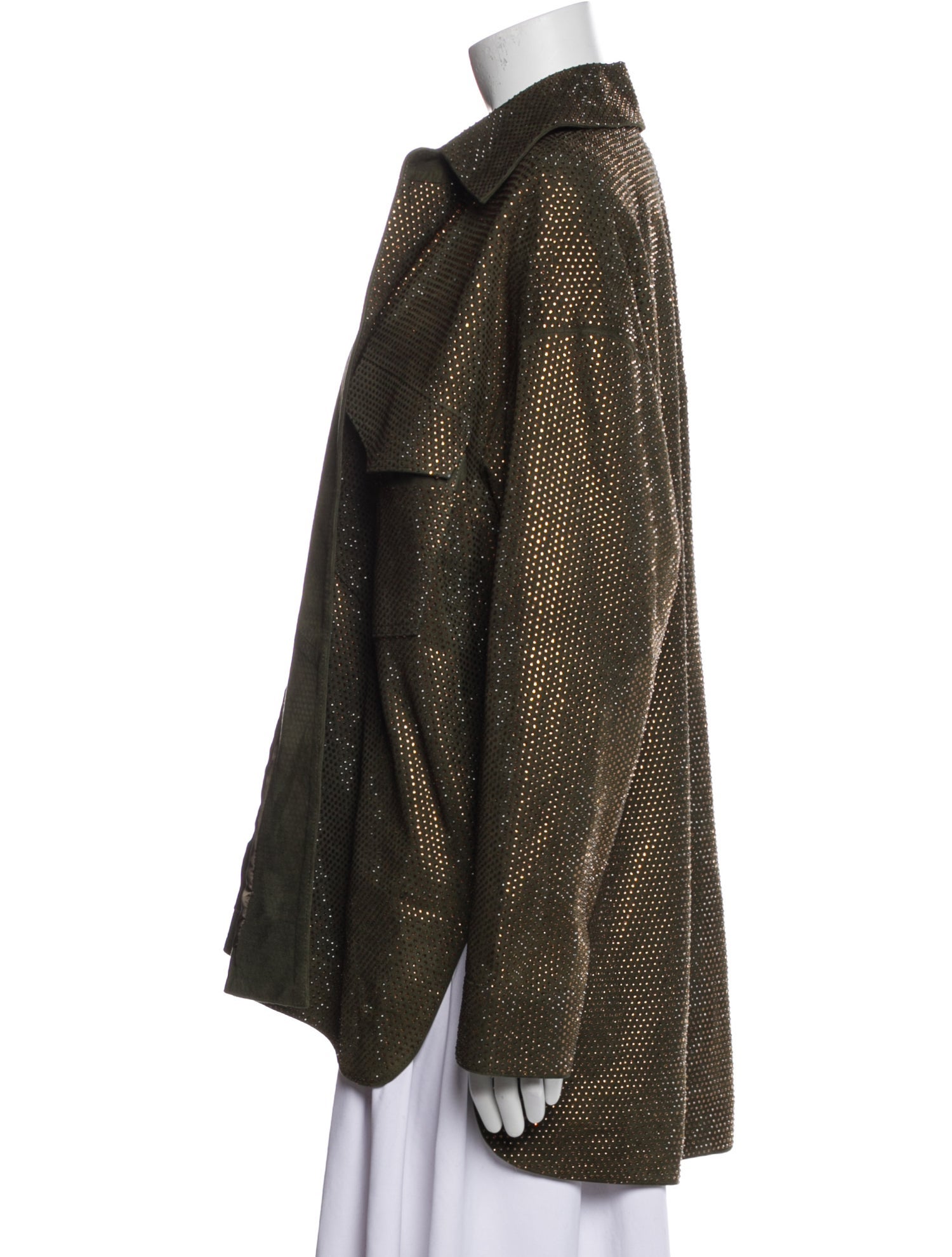 Nour Hammour Lambskin Polka Dot Print Jacket