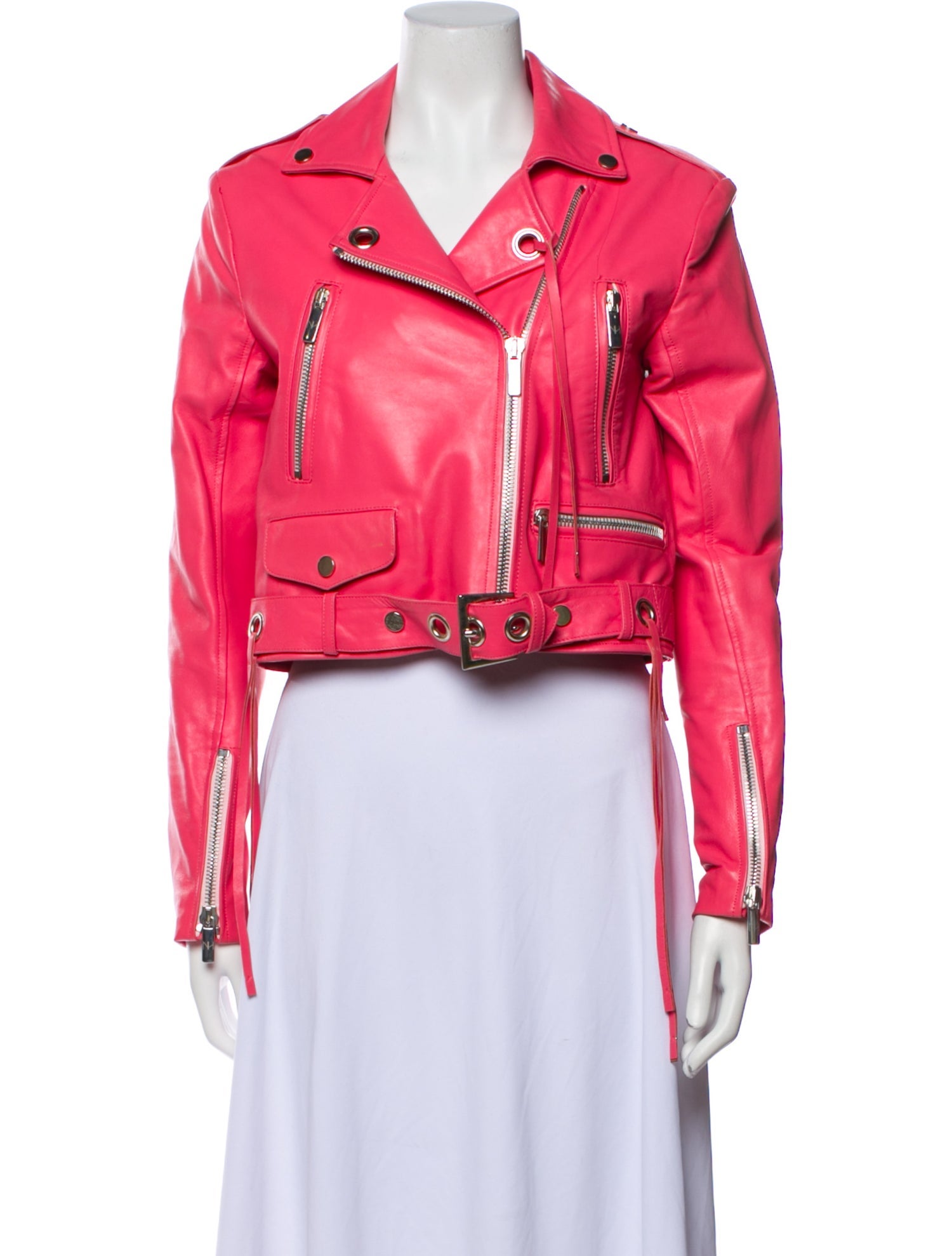 Nour Hammour Leather Biker Jacket