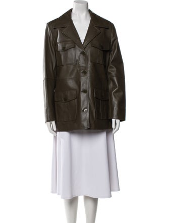 Nour Hammour Leather Blazer