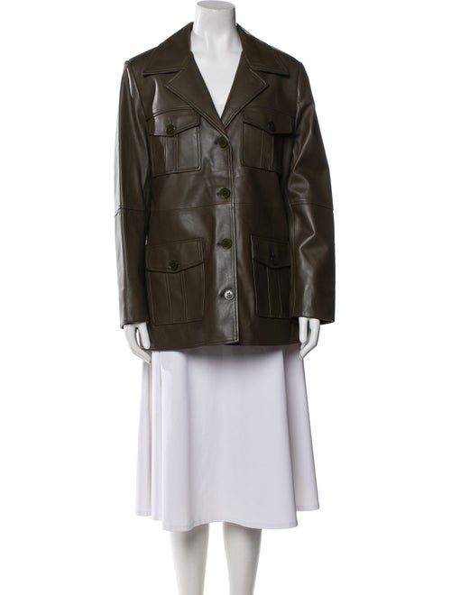 Nour Hammour Leather Blazer