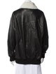 Nour Hammour Leather Bomber Jacket