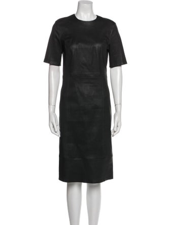 Nour Hammour Lambskin Midi Length Dress