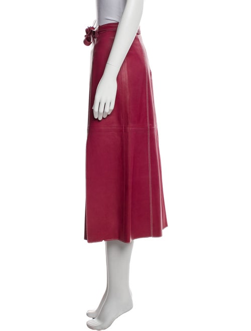 Nour Hammour Goat Leather Midi Length Skirt