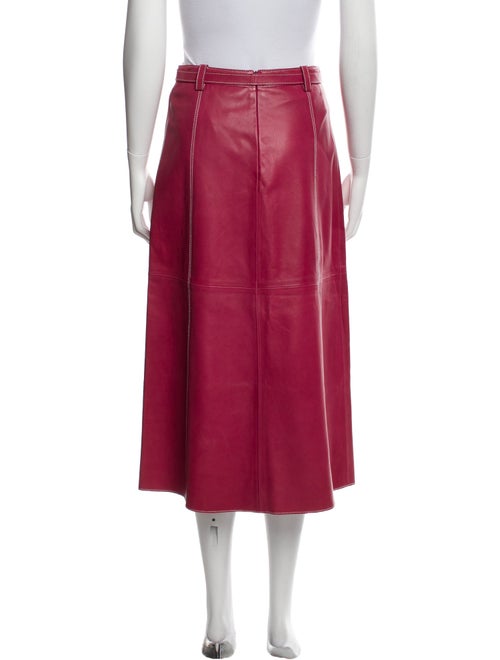 Nour Hammour Goat Leather Midi Length Skirt