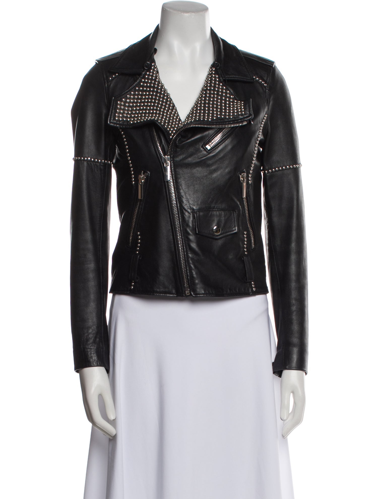 Nour Hammour Leather Biker Jacket
