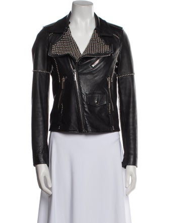 Nour Hammour Leather Biker Jacket