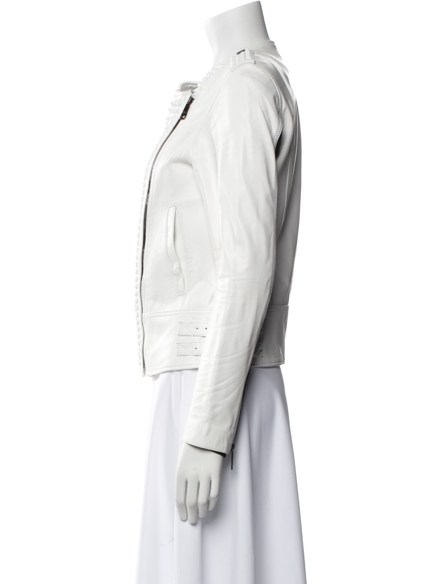 Nour Hammour Leather Biker Jacket