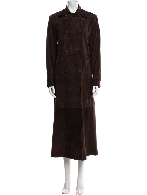 Nour Hammour Shearling Printed Trench Coat