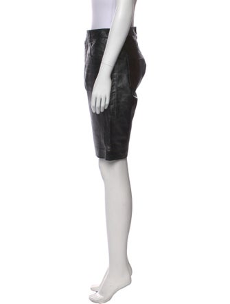Nour Hammour Leather Knee-Length Shorts