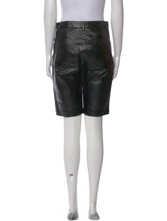 Nour Hammour Leather Knee-Length Shorts