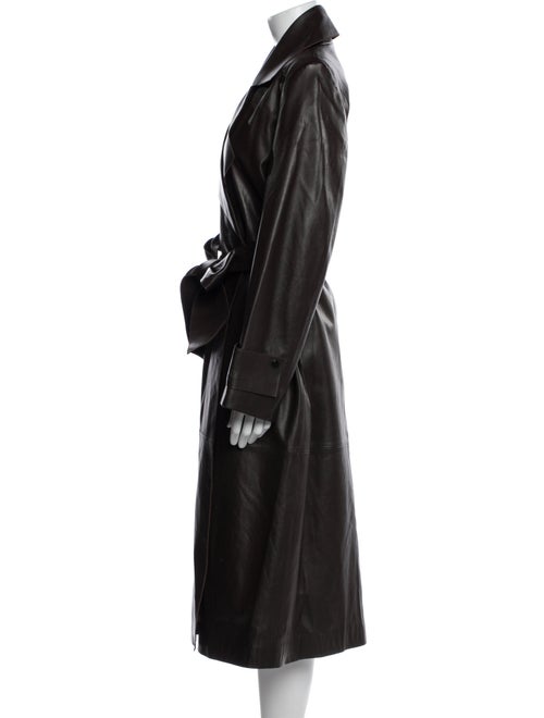 Nour Hammour Leather Trench Coat