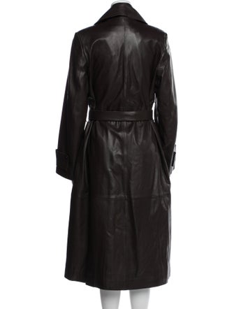 Nour Hammour Leather Trench Coat