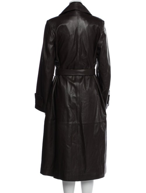 Nour Hammour Leather Trench Coat